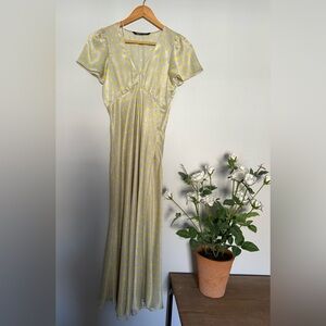 Zara Yellow Polka Dot Maxi Dress